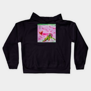 Astronaut on Pink Planet Kids Hoodie